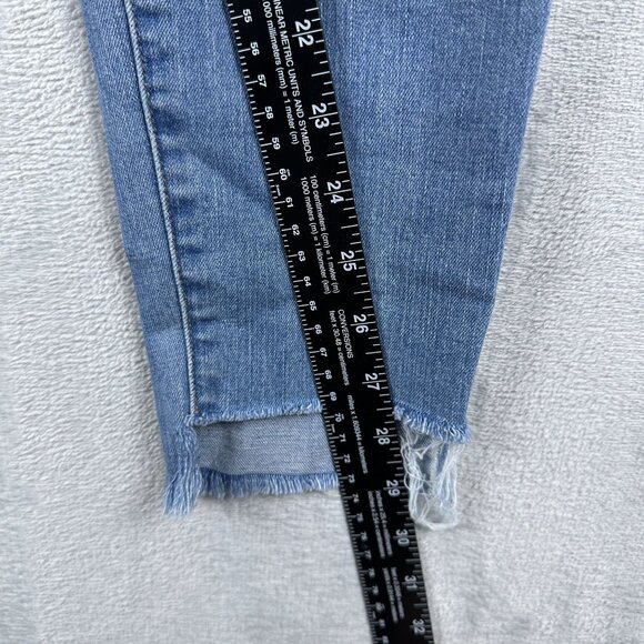 Madewell Skinny Jeans Raw Step Hem High Rise Stretch Womens Blue Size 28 - Picture 9 of 11